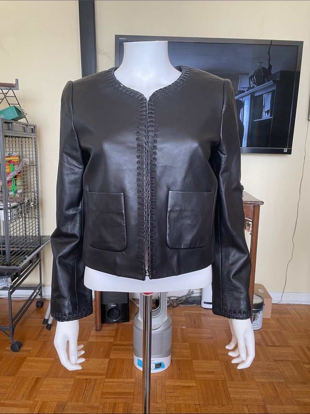 Rag & Bone Black Leather Jacket Size 4 - Picture 3 of 11